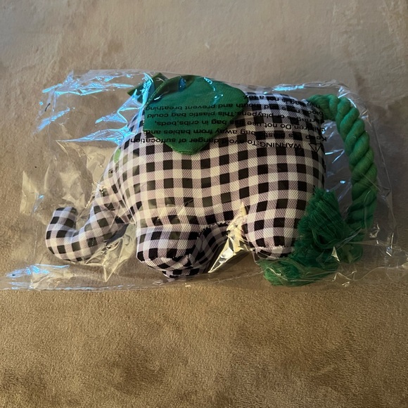 NWT Kate Spade Black Gingham Dog Chew Toy, Rope - Picture 2 of 3